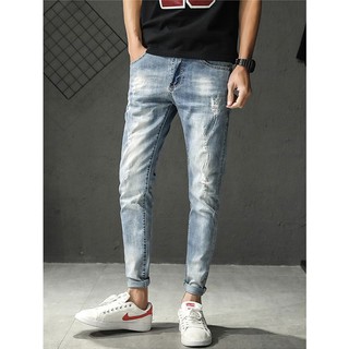 Quần jeans skinny Hàn rách gối siêu hot #Q203