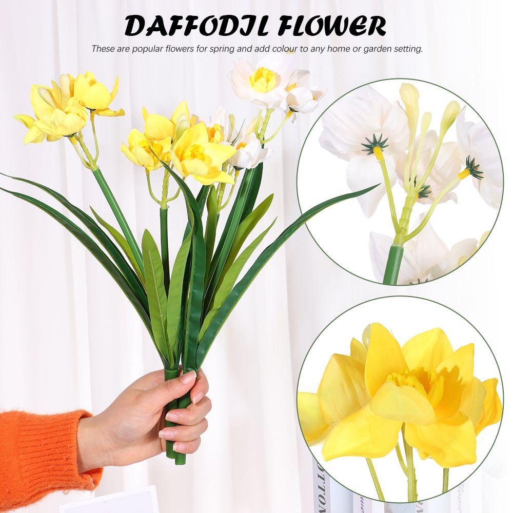 Nhánh 6 Bông Hoa Thủy Tiên Giả Trang Trí Phòng Khách / Tiệc Cưới