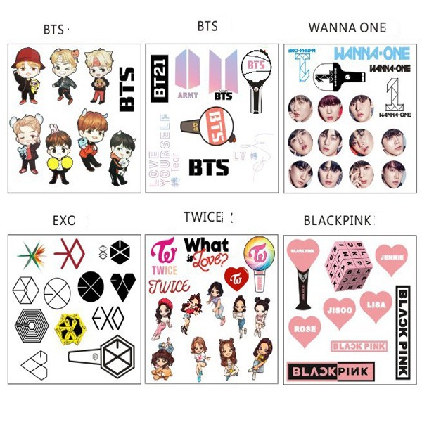 Sticker blackpink sticker bts wanna one exo album sticker ảnh dán anime idol dễ thương