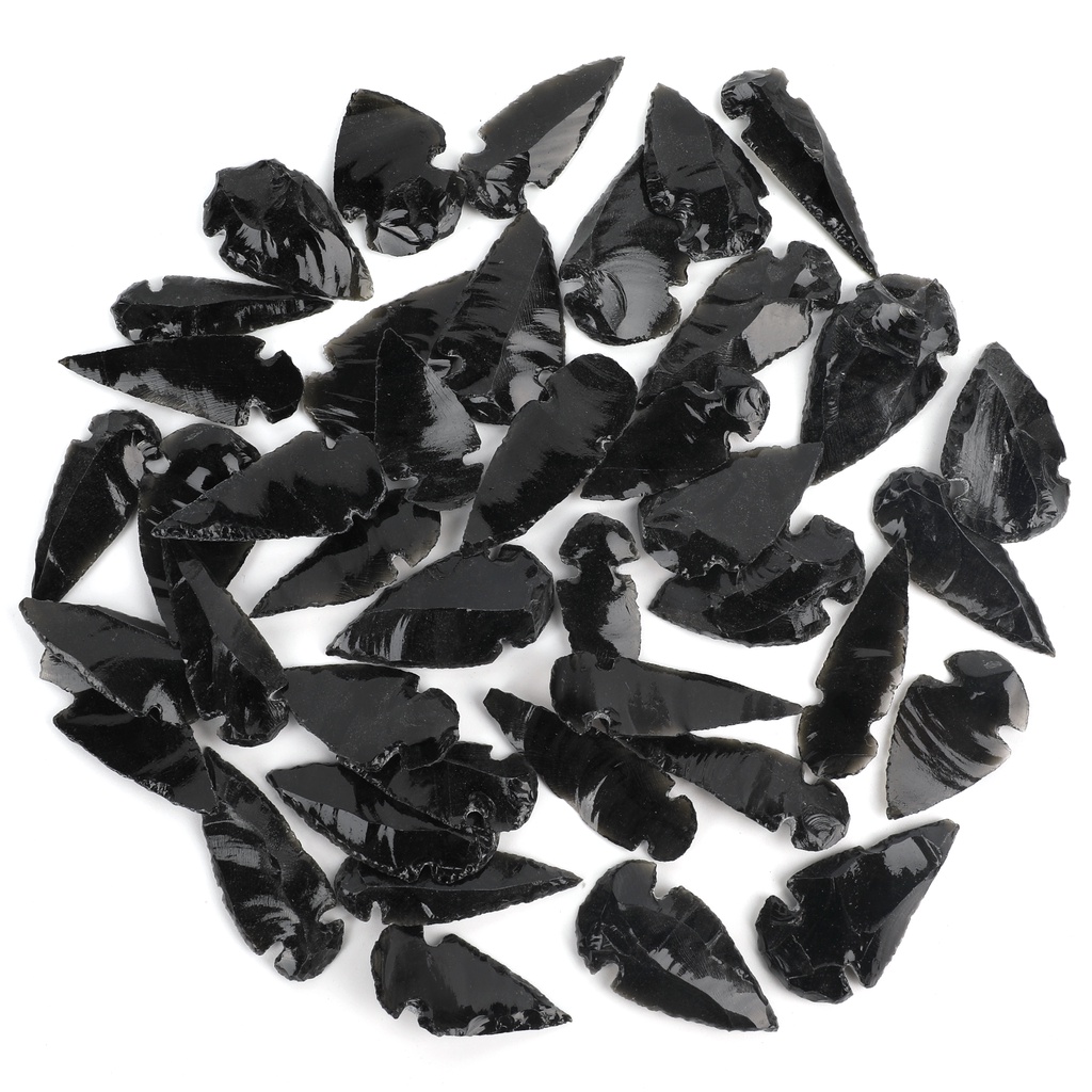 1 Mặt Dây Chuyền Đá obsidian Tự Nhiên Hình Mũi Tên