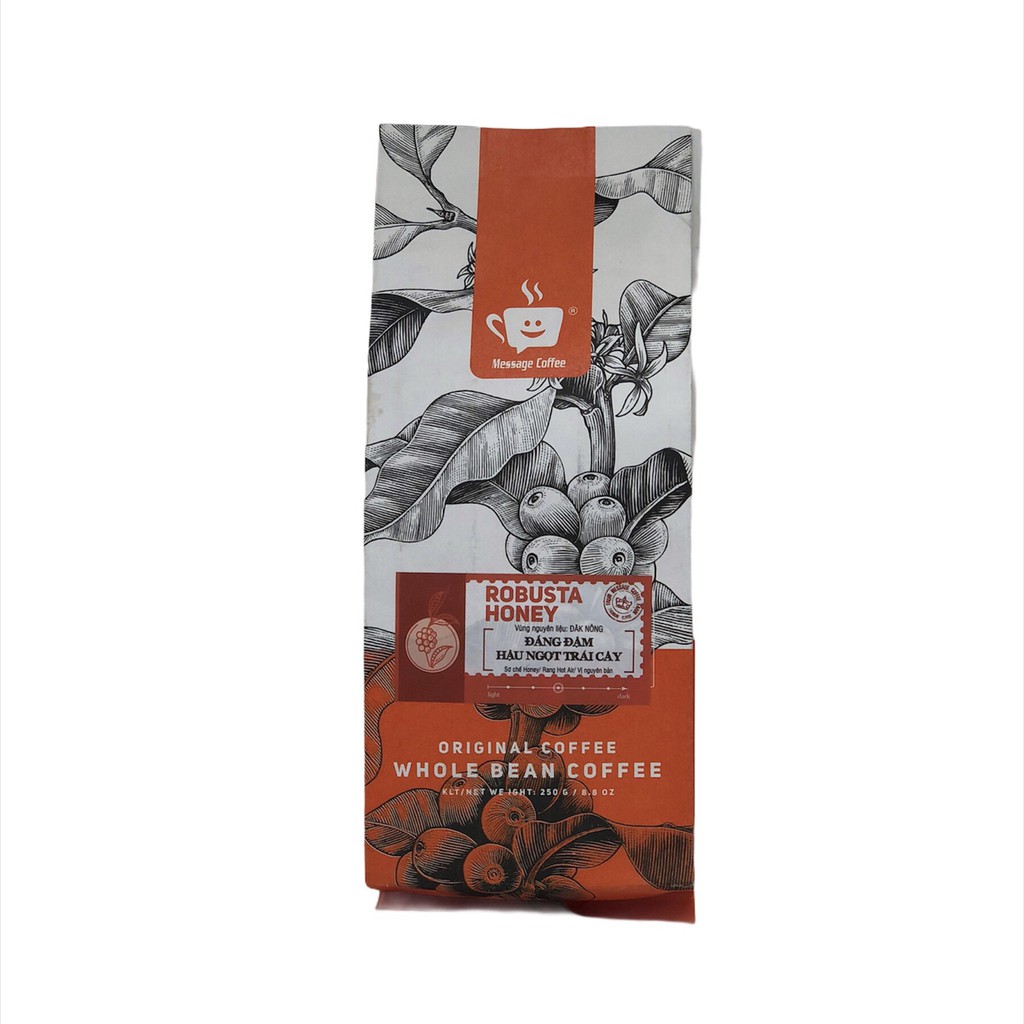 Cà phê pha phin Robusta Honey đặc biệt 100% gói 250gr - 500gr  hãng Message Coffee