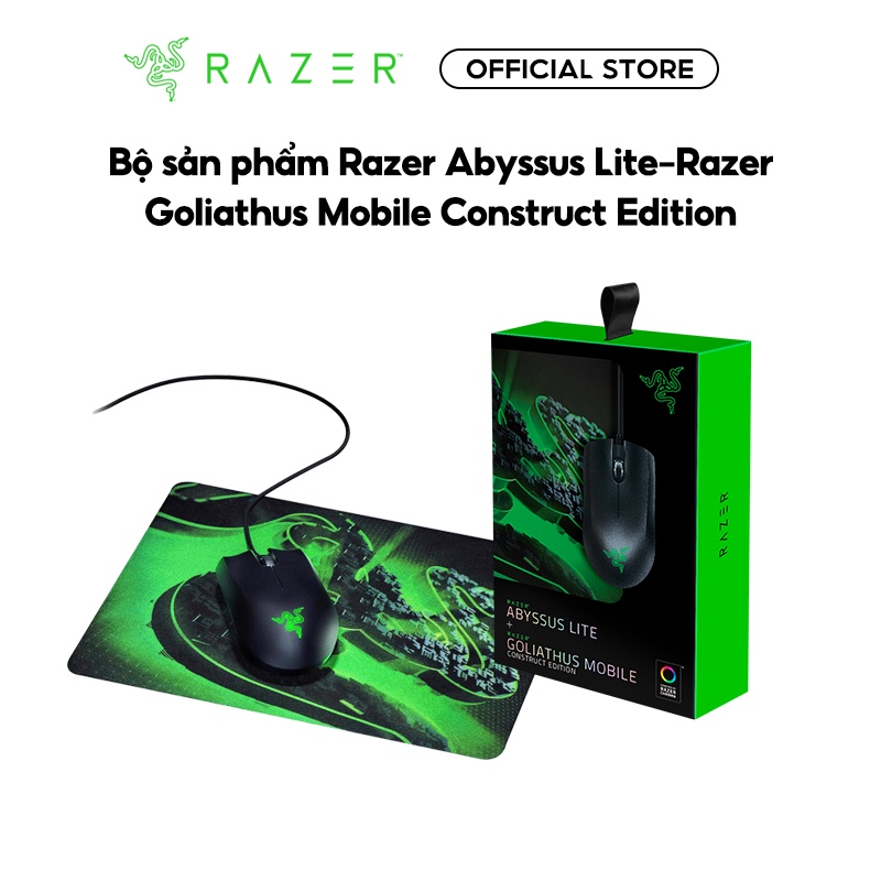 Bộ sản phẩm Chuột Razer Abyssus Lite-Razer Goliathus Mobile Construct Edition - Bảo hành 24 Tháng