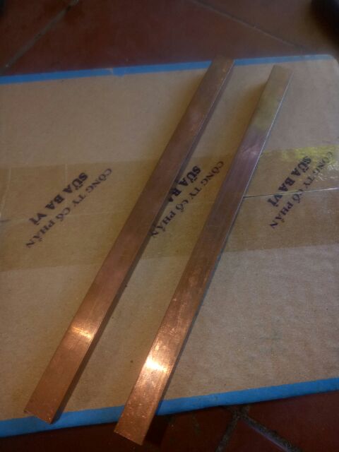 Thanh đồng đỏ dài 10cm rộng 5cm dày 1cm