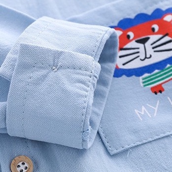 Áo sơ mi SOFFNY cổ bẻ chất liệu cotton thời trang cho trẻ em