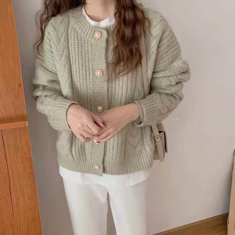 SUXI Áo sweater dài tay dáng rộng thiết kế mới thời trang thu đông cho nữ