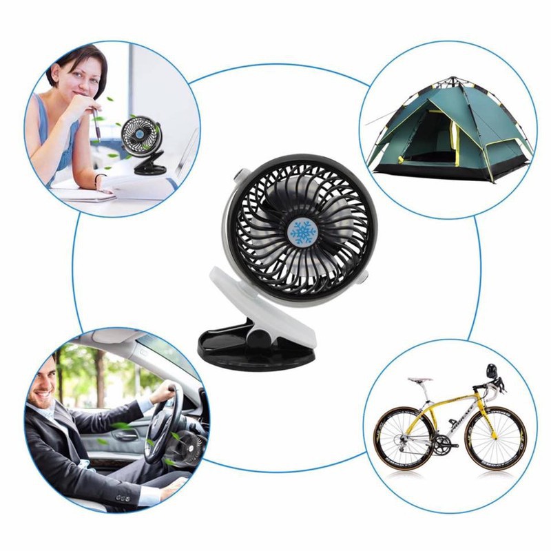 Quạt tích điện mini kẹp bàn