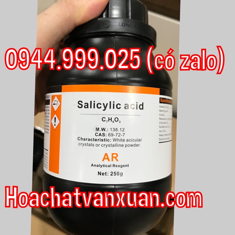 Salicylic aci d chai 250g Xilong 99.5% axi t salicylic C7H6O3 CAS 69-72-7 BHA