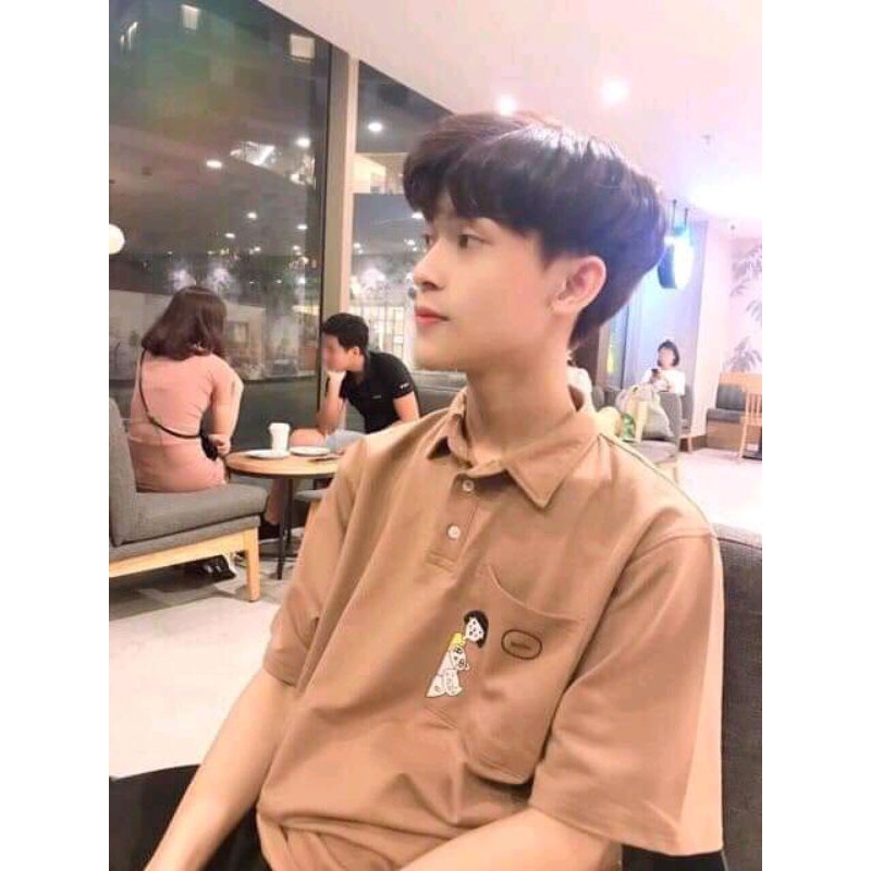 [Rẻ Vô Địch] Áo cotton tay lỡ Unisex -- Áo polo cô gái mèo heo