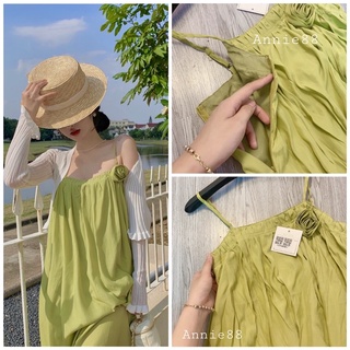 [Hàng loại 1/ Có Sẵn] Đầm maxi 2 dây Xanh bơ nhẹ ngàng, Đầm đi biển 2 dây hàng Quảng Châu cao cấp