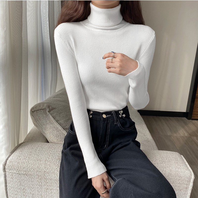 Áo Len Cổ Lọ cao 10cm Thời Trang Thu Đông Cho Nữ