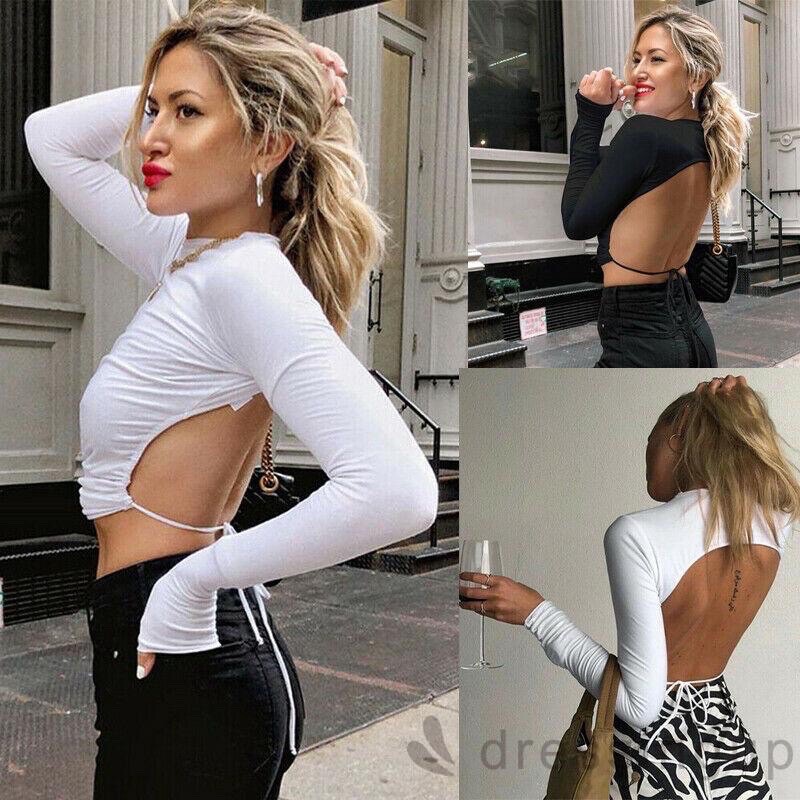 [Mã FAMAYWA giảm 10K đơn 50K] 🍓🍓áo Croptop Hở Lưng tay dài vạn người mê🍓🍓 sexy miễn chỗ chê | BigBuy360 - bigbuy360.vn