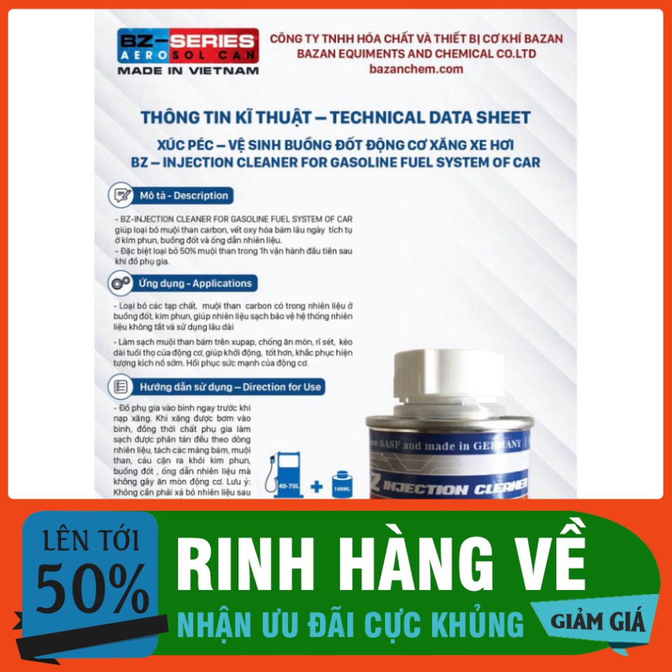 [GIÁ HUỶ DIỆT] Vệ sinh buồng đốt ,kim phun cho oto, xe hơi 4 bánh máy xăng BZ 100ml  MS 800 ĐẠI KA GROUP