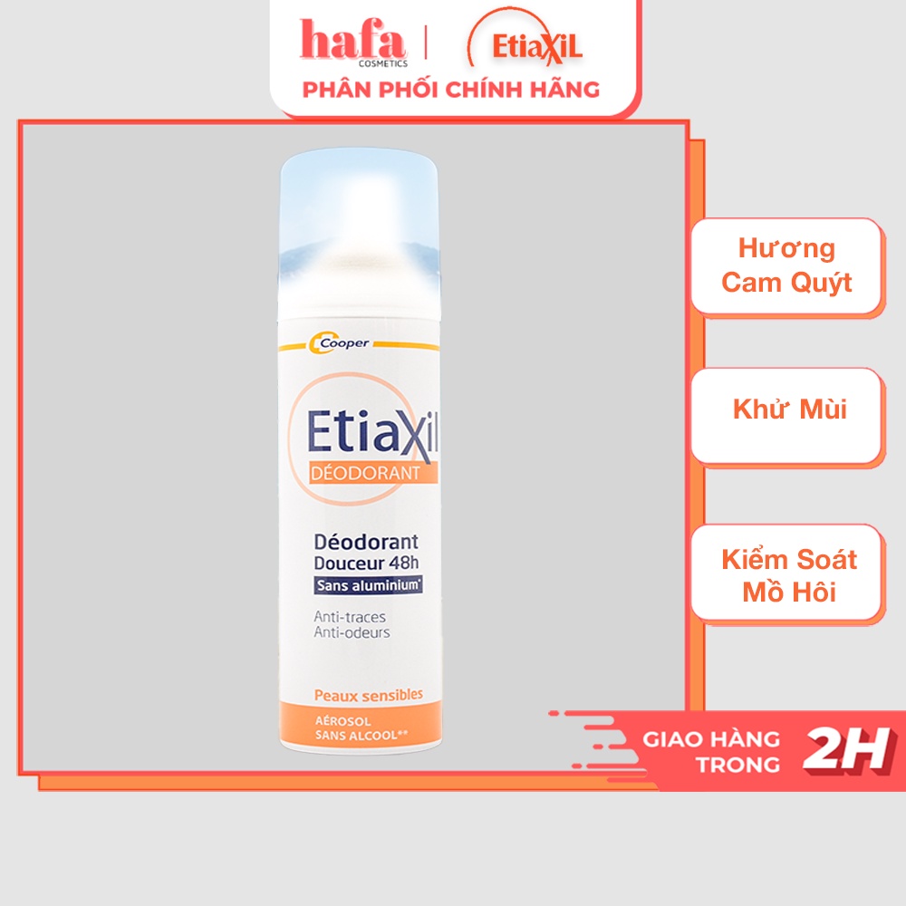 Xịt Phun Sương Khử Mùi Ngăn Mồ Hôi Chuyên Biệt Etiaxil Deodorant Douceur 48h Aérosol 150ML _ Etiaxil Chính Hãng