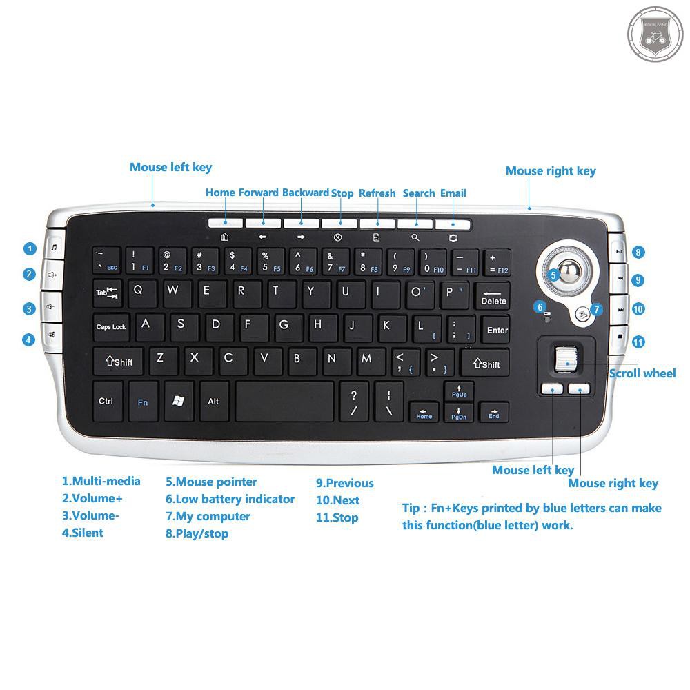 ☞[ready stock]E30 2.4GHz Wireless Keyboard with Trackball Mouse Scroll Wheel Remote Control for Android TV BOX Smart TV PC Notebook 