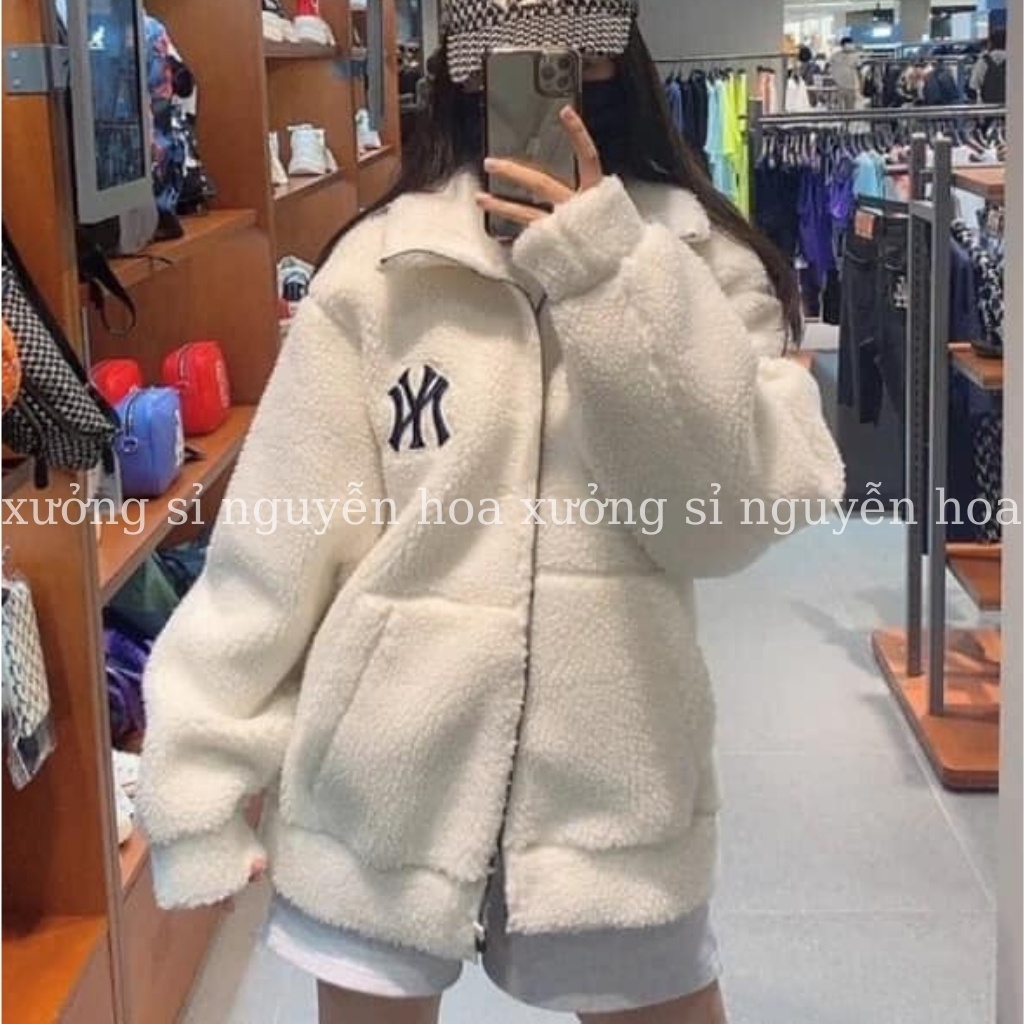 Áo khoácnữ ny trắng cổ trụ siêu ấm (kèm video/ảnh thật) Xưởng Sỉ Nguyễn Hoa