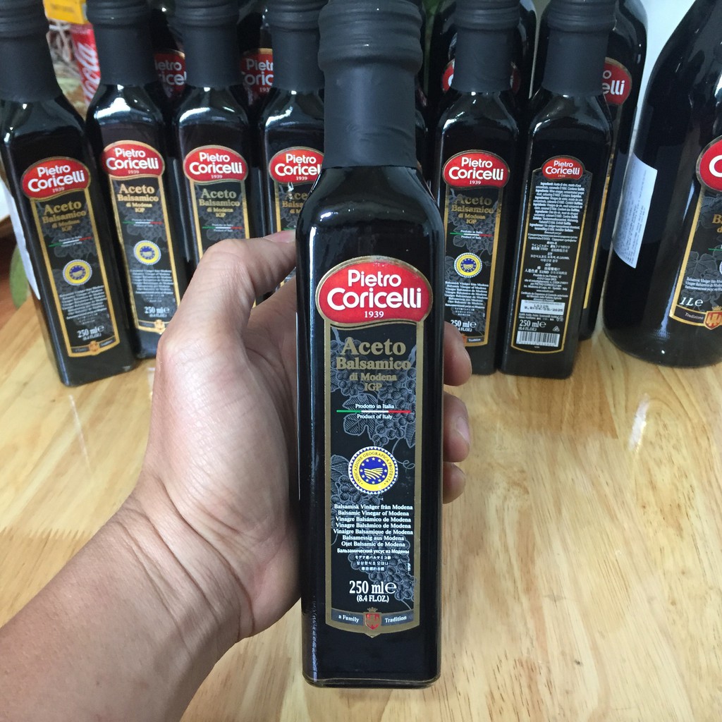 Giấm (Dấm) Nho - Dấm Thơm Cao Cấp Balsamic Vinegar Pietro Coricelli 250ml