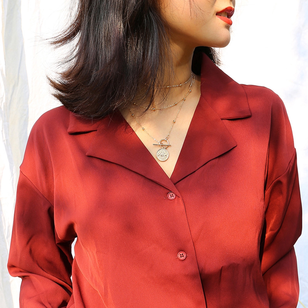 Dây chuyền đa lớp kiểu Boho Retro mặt hình miếng thẻ tròn thời trang cho nữ