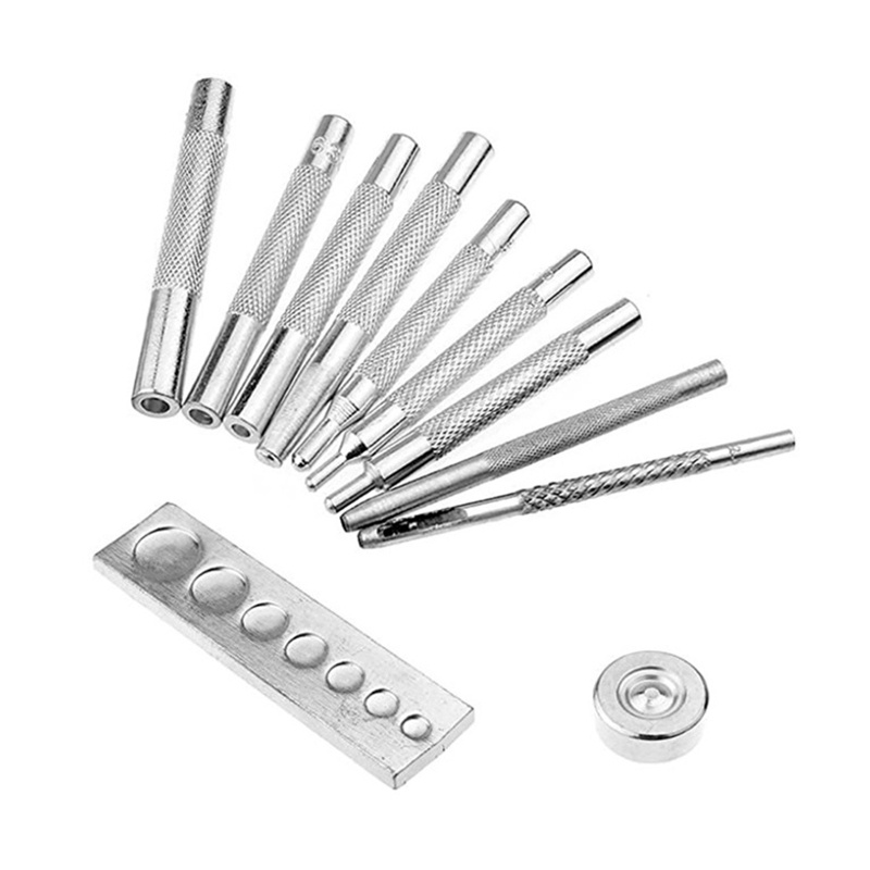 Set 11 Dụng Cụ Đục Lỗ Kèm Đế Làm Đồ Da DIY
