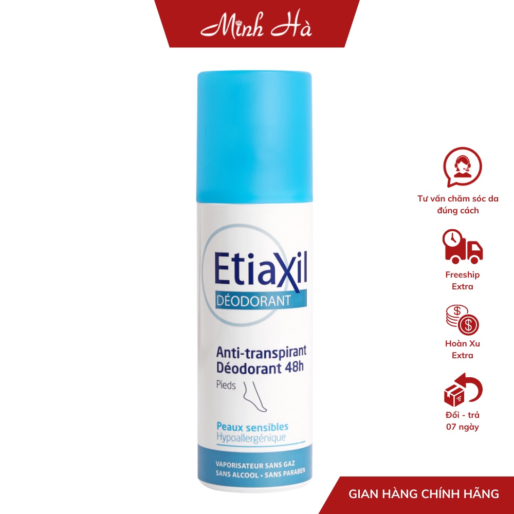 EtiaXil khử mùi Deodorant Anti-Transpirant Protection 48h Peaux Sensibles 150ml cho mọi loại da