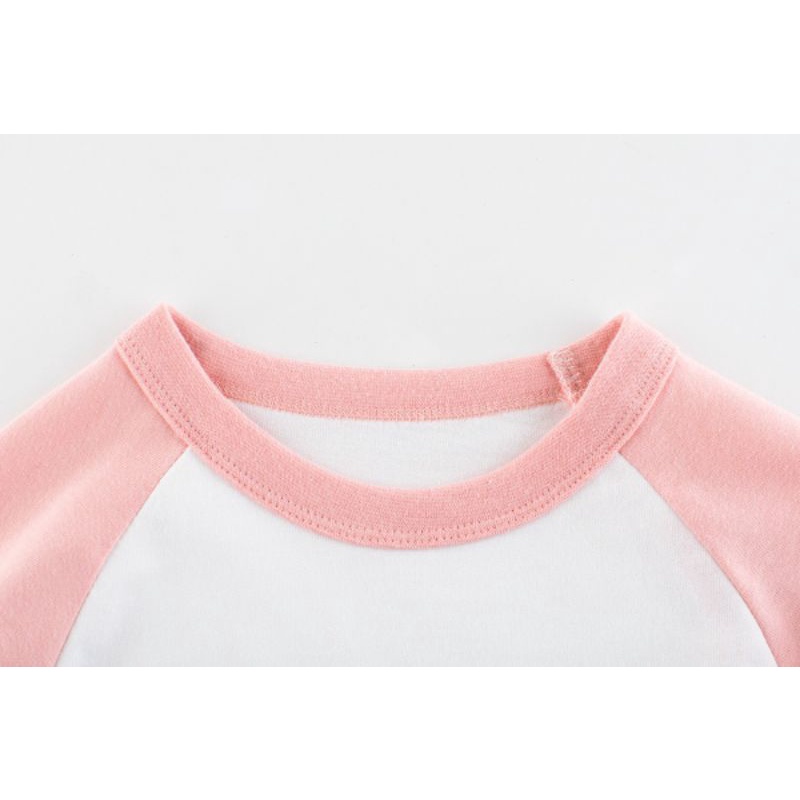 Áo thun bé gái 27HOME áo dài tay chất cotton cho bé in hình dễ thương