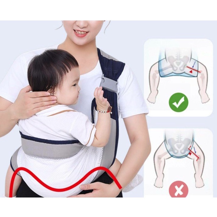 Địu vải cho bé dạng lưới thông thoáng, cho bé 0 - 18 tháng [Loại đẹp]