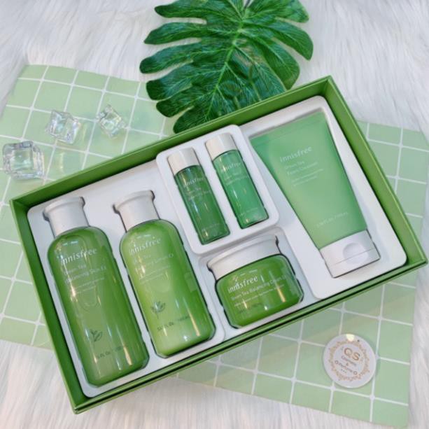 [CHÍNH HÃNG] Set Dưỡng Da Trà Xanh Innisfree Green Tea Balancing Skin Care Trio Set EX 6 in 1