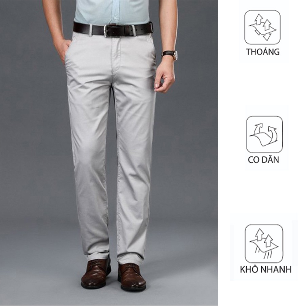 Quần kaki nam ống suông basic, hàng Việt Nam cao cấp vải Kaki co giãn, không nhăn không phai.