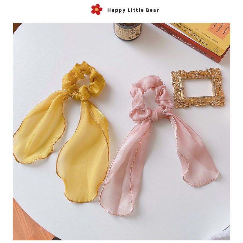 Scrunchies cột nơ vải voan bóng S42