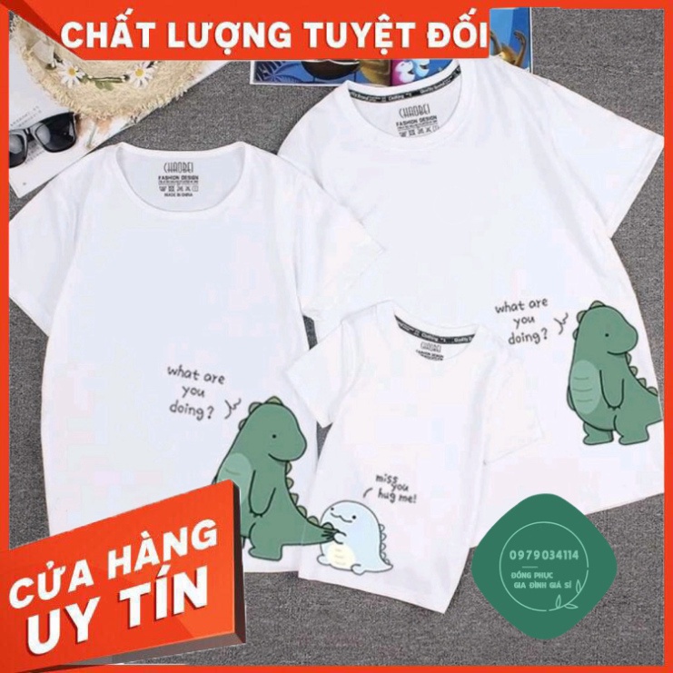 Áo thun giá sỉ   GIA ĐÌNH KHỦNG LONG MẪU THIẾT KẾ GIÁ RẺ VÔ ĐỊCH