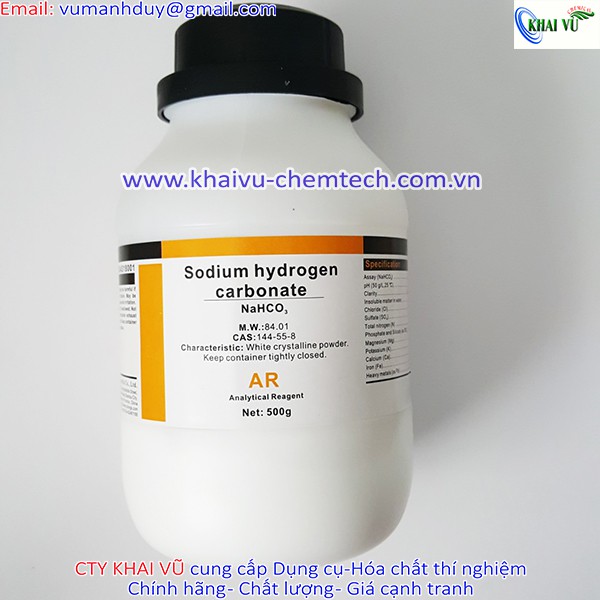 Hóa chất NaHCO3 99.5% hay là Sodium hydrogen carbonate lọ 500g  Sodium bicarbonate TINH KHIẾT THÍ NGHIỆM