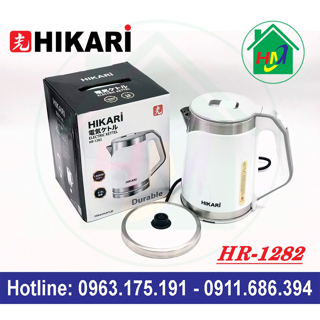 Ấm Đun Nước Siêu Tốc Nhật Bản Cao Cấp Hikari HR-1282 2.3L
