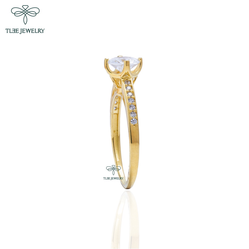 Nhẫn bạc nữ TLEE bốn chấu mạ vàng 14k sang tay TleeJewelry A0147