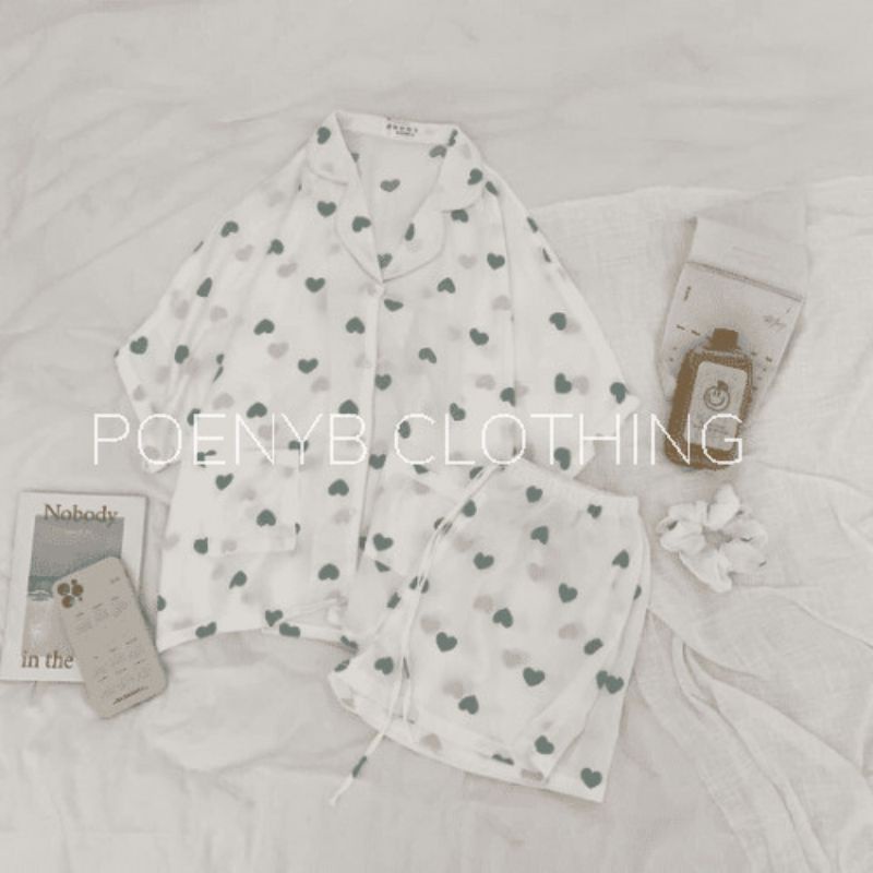 Đồ Bộ PYJAMA Bò Sữa/ Đào/ Cừu/Tim /Gấu POENYB Kiểu bánh bèo dễ thương mặc ngủ ở nhà Ulzzang | BigBuy360 - bigbuy360.vn