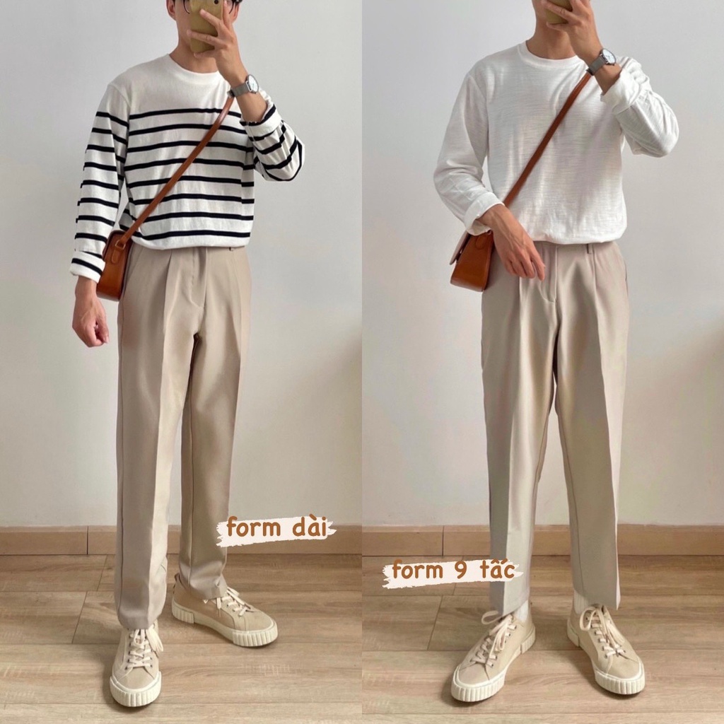 NOOBITA - Quần tây nam dáng rộng, nửa lưng chun _ form dài và 9 tấc _ 7319