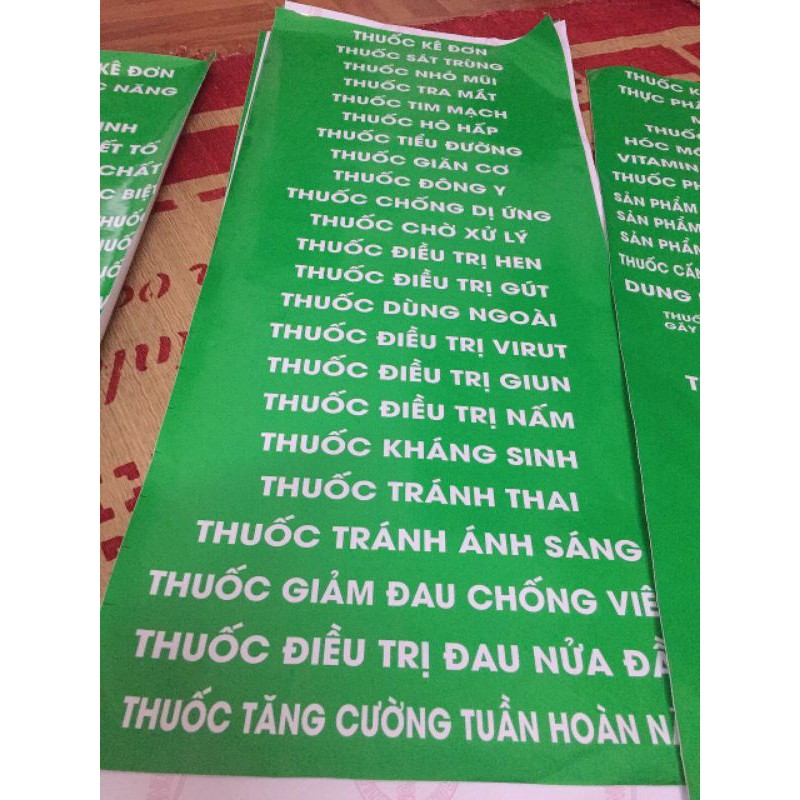 [Hàng Mới Về]Bộ Tem Dán Tủ ,Bộ Nhãn Danh Mục Cho Nhà Thuốc