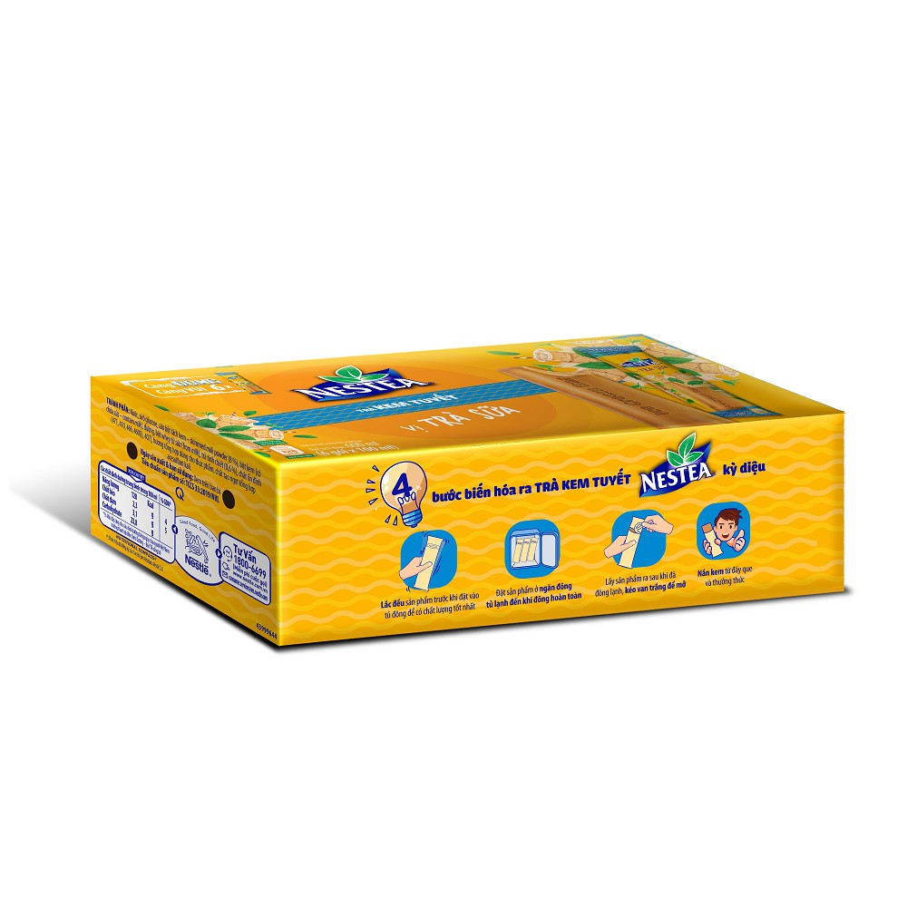 [Mã GRO1NESTLE05 giảm 10% đơn 150K] Trà Kem Tuyết Nestea vị Trà sữa 6 thanh x100ml