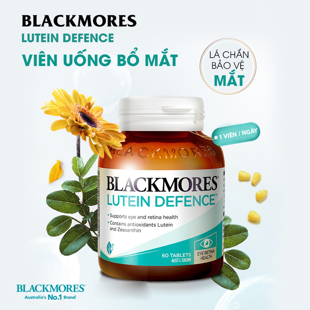 [Chính hãng Úc] Viên uống bổ mắt Lutein Defence Blackmores Úc 60 viên -Date mới