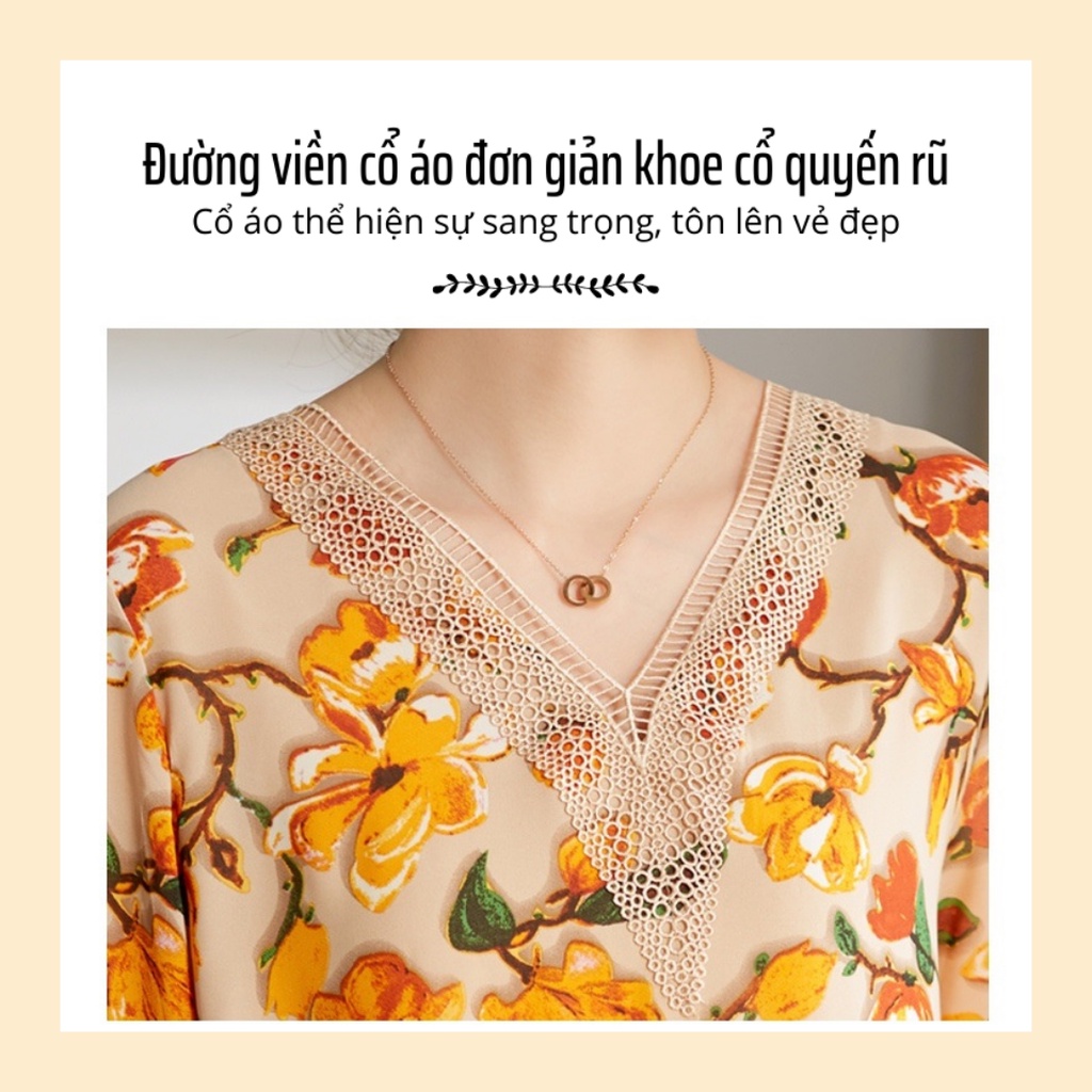 [Hàng Quảng Châu]Đồ bộ nữ trung niên voan lụa quần ống rộng - Thời trang trung niên nữ cao cấp sang trọng Vvie Ladies