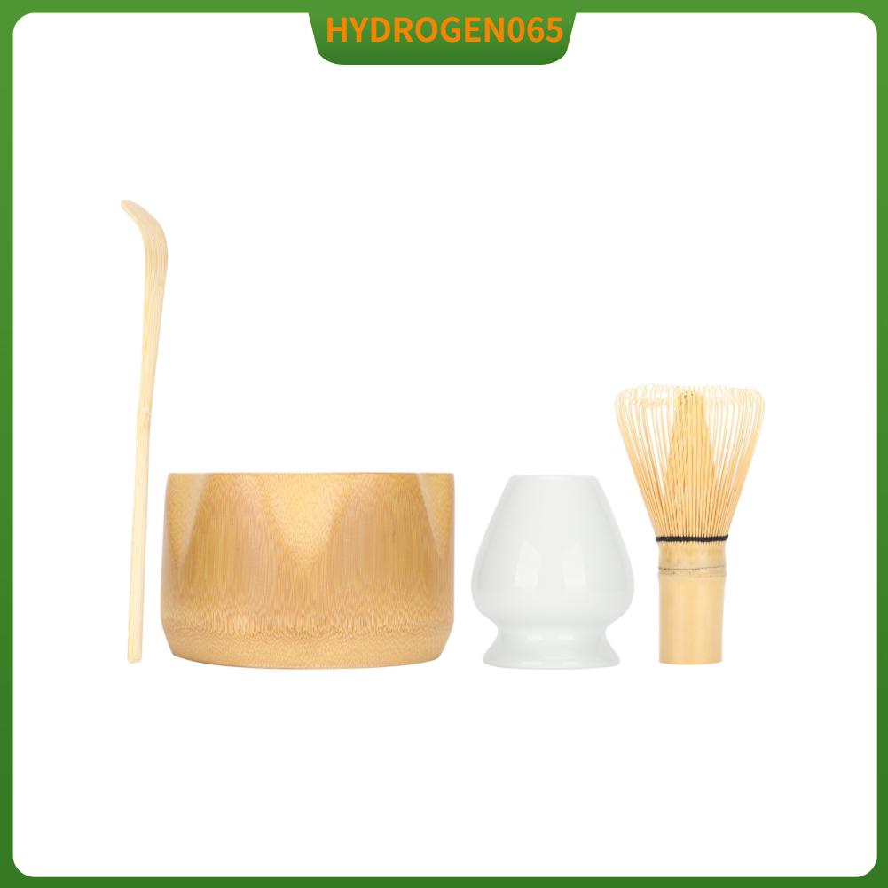 Hydrogen065 Matcha Making Tool Set Bamboo Tea Whisk Scoop Bowl Ceramic Holder Teaware