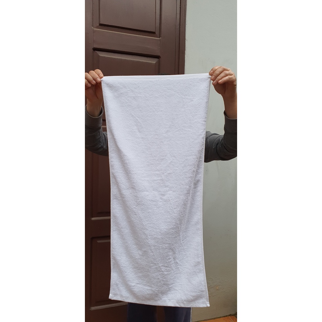 [Hàng loại A] Khăn bông tắm khách sạn, gội đầu trắng kích thước 35cmx80cm/ Sợi cotton (110~120g) #khantamtrang