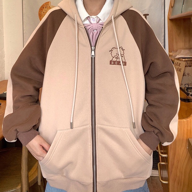 Tay Áo Ghép Dễ Thương Học Sinh Sinh Viên Hàn Quốc Hoang Dã Lỏng Lẻo Áo Len Áo Khoác | BigBuy360 - bigbuy360.vn