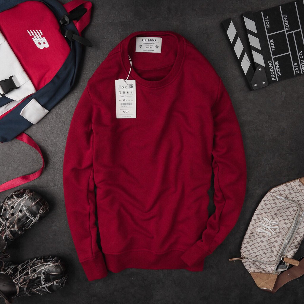 [ SALE ] Áo nỉ thu đông - Pull Bear - Chất nỉ dày đẹp nhiều màu - cổ tròn | BigBuy360 - bigbuy360.vn