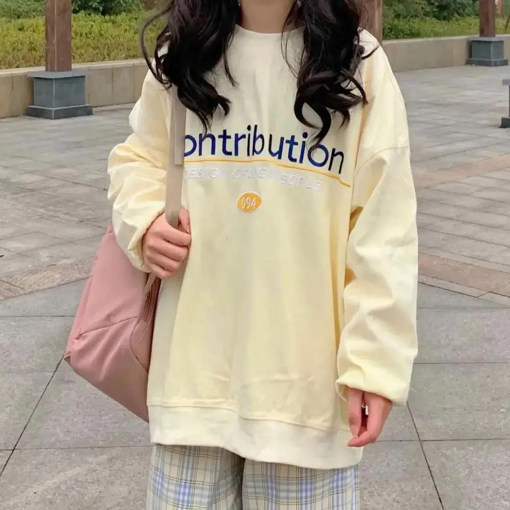 NRVP Áo Thun Nữ Dài Tay Cổ Tròn Thời Trang Hàn