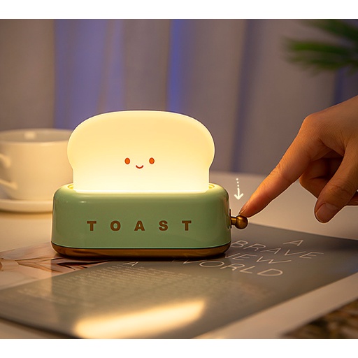 Đèn ngủ hình bánh mỳ nướng nhiều màu sắc biểu cảm dễ thương dùng để trang trí nhà cửa quà tặng người thân bạn bè - Ráp