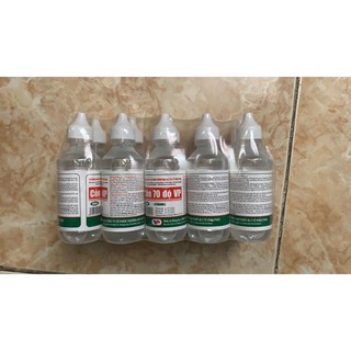 Lốc 10 chai cồn 70 độ Vĩnh phúc chai 60ml Màu Trắng