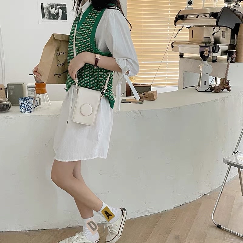 (Sẵn Nâu,Đen,Trắng) TÚI ĐEO CHÉO CAMERA BAG NHỎ XINH ĐỰNG ĐIỆN THOẠI