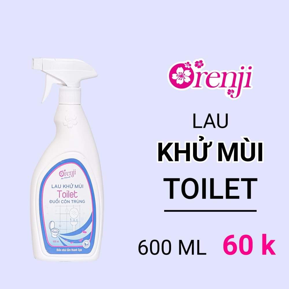 Lau khử mùi Toilet đuổi côn trùng Orenji sả chanh - Công nghệ nano bạc diệt 99,99% vi khuẩn - Biến nhà tắm thành Spa