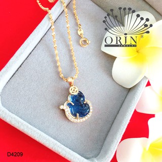 Dây chuyền nữ dạng xoắn mặt hồ ly màu xanh lam đính đá thiết kế bền màu cao cấp Orin D4209