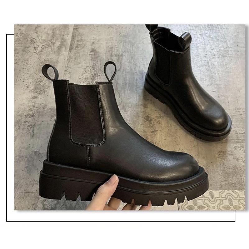 Giày boots cổ thun - Chelsea bốt cổ vừa - Cổ 14cm