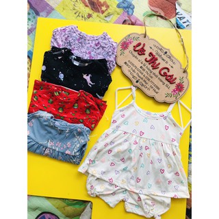 Bộ bé gái combo 5 bộ 2 dây babaydoll 5b/100